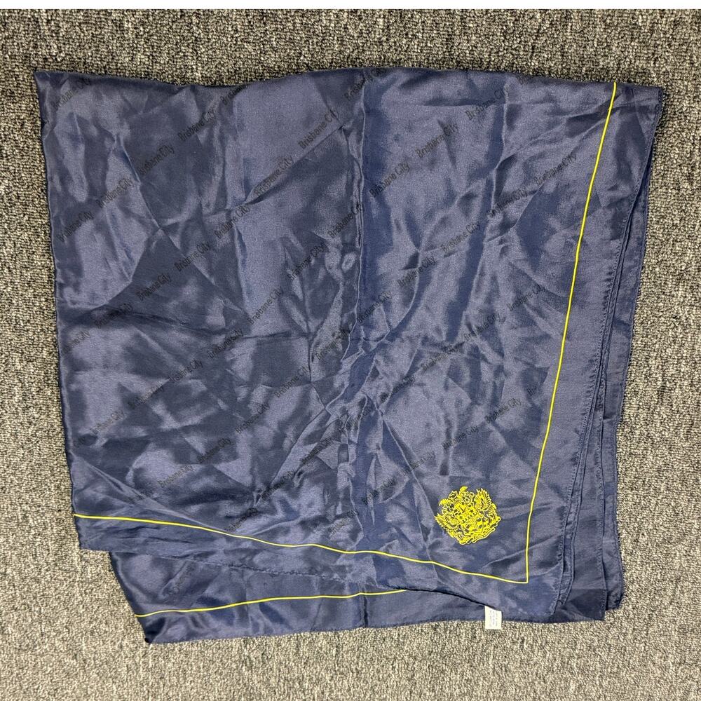 Vintage Y2k 90's Cub Scout Satin Navy Embroidered Boy Scout Neck Scarf Os